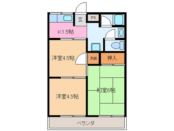 高茶屋駅 徒歩13分 1階の物件間取画像